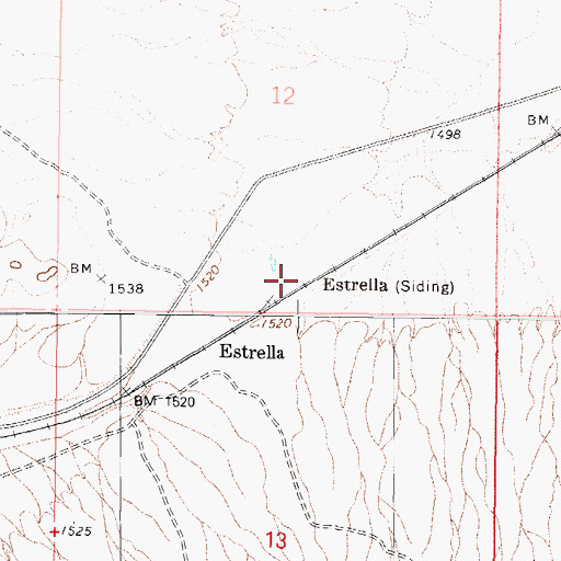 Topographic Map of Estrella, AZ