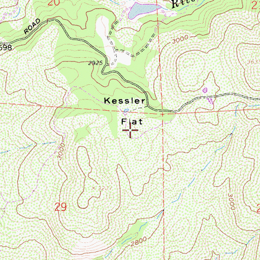 Topographic Map of Kessler Flat, CA