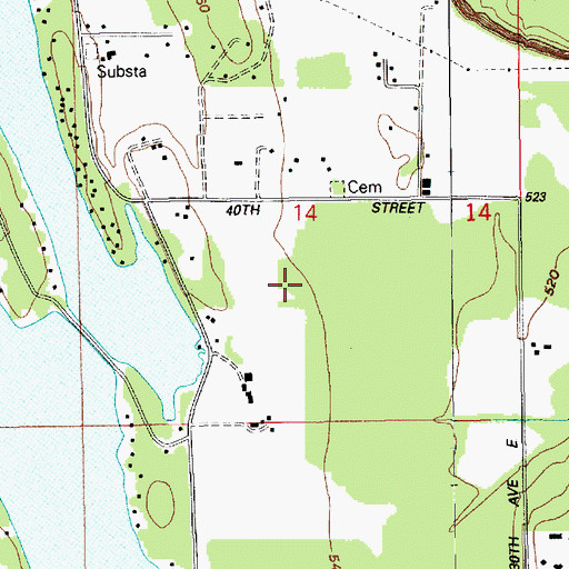Topographic Map of Albritton Airport, WA