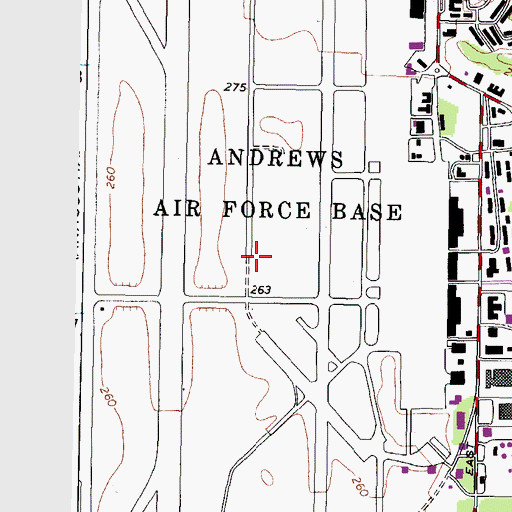 Topographic Map of Joint Base Andrews Airport, MD