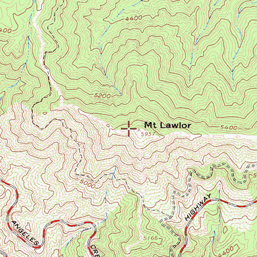 Topographic Map of Mount Lawlor, CA
