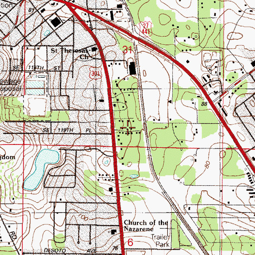 Topographic Map of Shady Oaks Mobile Home Park, FL