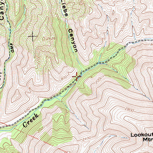 Topographic Map of Liebe Canyon, CA