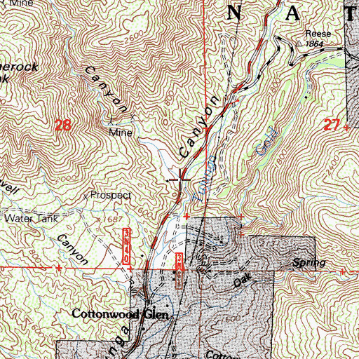 Topographic Map of Limerock Canyon, CA