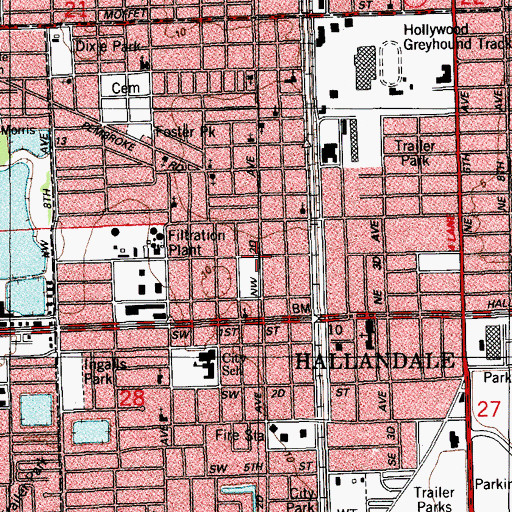 Topographic Map of Hi Land Trailer Court, FL