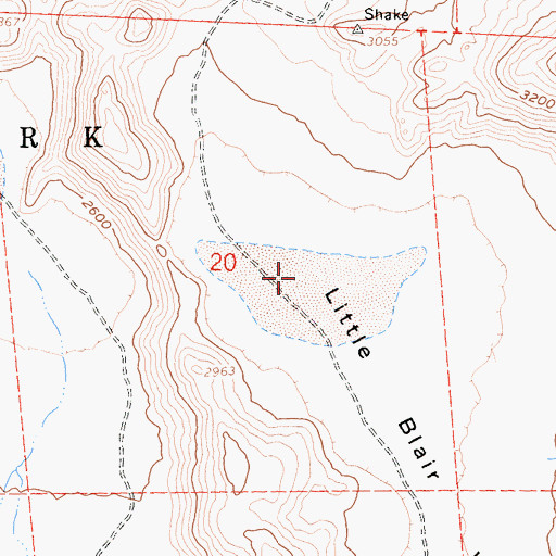 Topographic Map of Little Blair Valley, CA