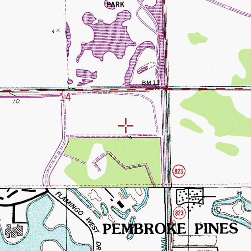 Topographic Map of Flamingo Post Office, FL
