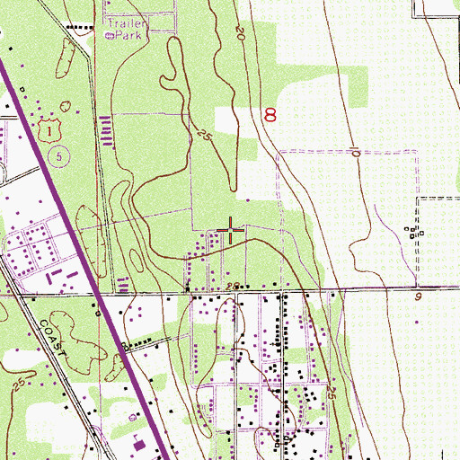 Topographic Map of Mount Calvary Church of God in Christ, FL
