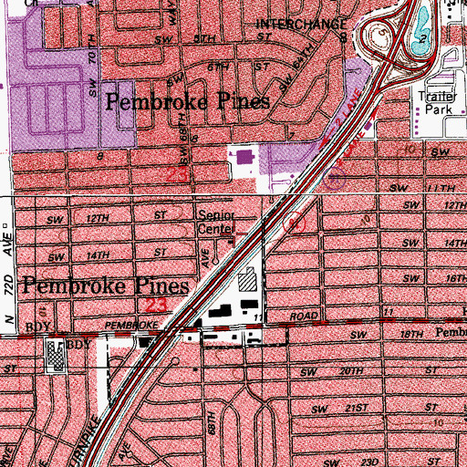 Topographic Map of Village Community Center, FL