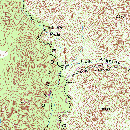 Topographic Map of Los Alamos Canyon, CA