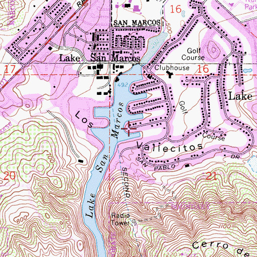 Topographic Map of Los Vallecitos, CA