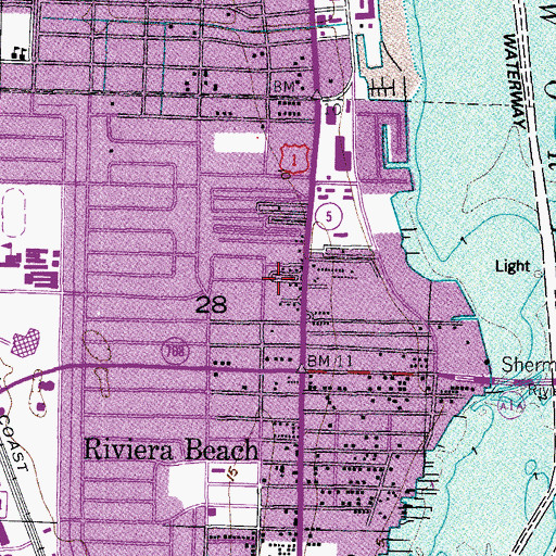 Topographic Map of Lehmans Court Mobile Home Park, FL