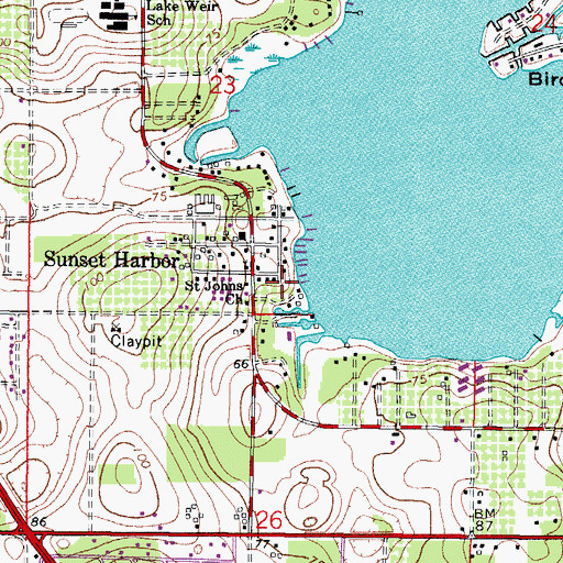 Topographic Map of North Lake Baptist Church, FL