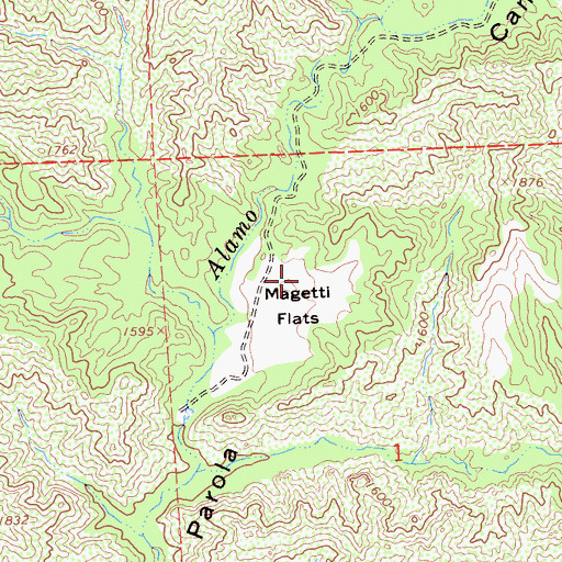 Topographic Map of Magetti Flats, CA