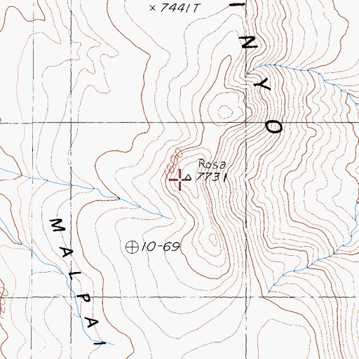 Topographic Map of Malpais Mesa, CA