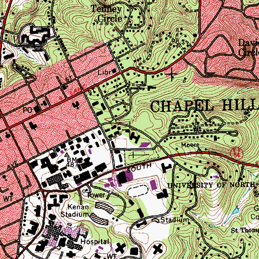 Topographic Map of Jackson Hall, NC