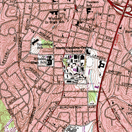 Topographic Map of Robinson Science Building, NC