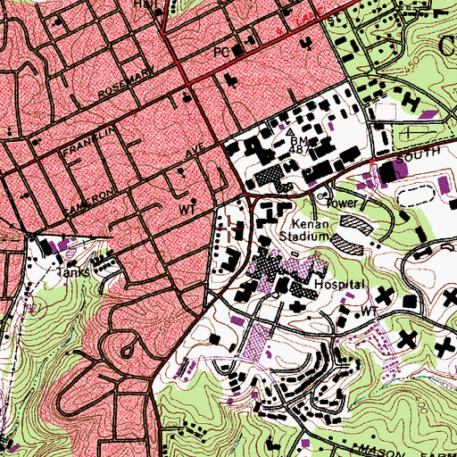 Topographic Map of Tait-Turner-Kuralt Building, NC