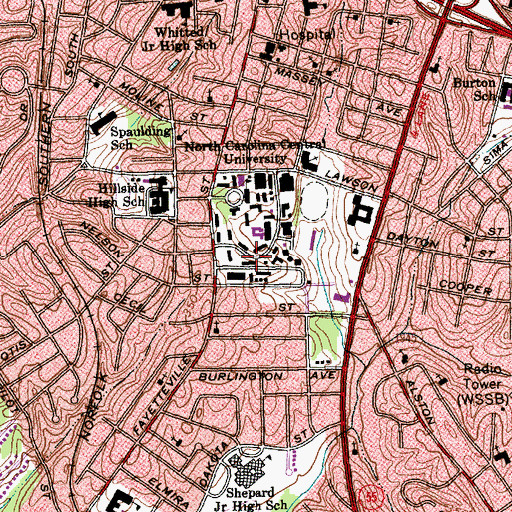 Topographic Map of Baynes Dormitory, NC