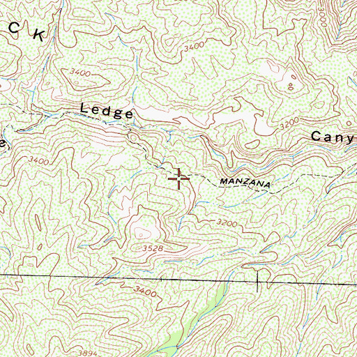 Topographic Map of Manzana Trail, CA