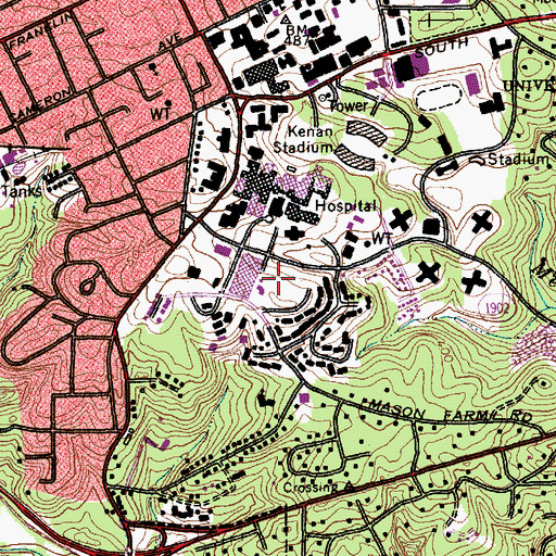 Topographic Map of Dogwood Parking Deck, NC