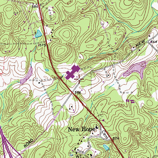 Topographic Map of New Hope Elementary School, NC