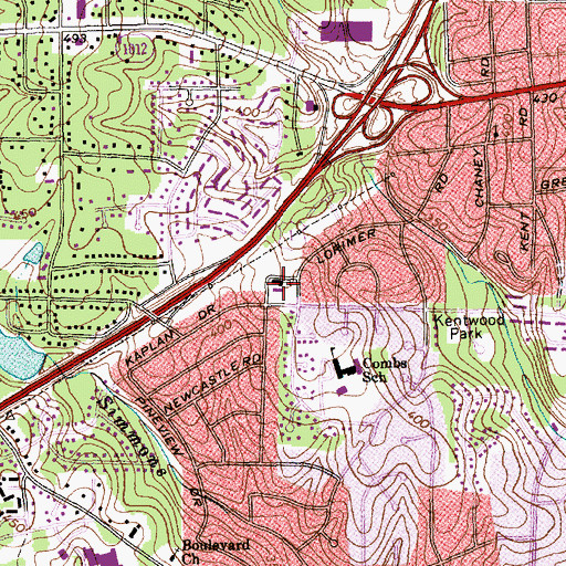 Topographic Map of Western Boulevard Presbyterian Church, NC