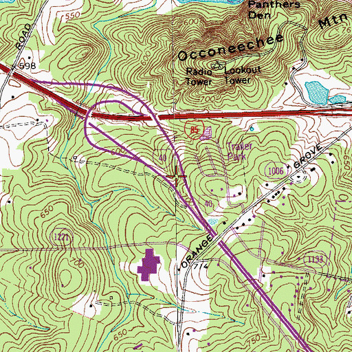 Topographic Map of Interchange 161, NC