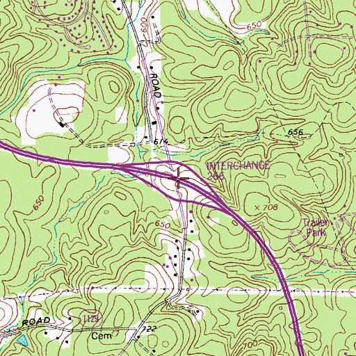 Topographic Map of Interchange 261, NC