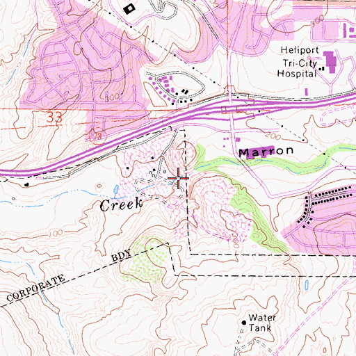 Topographic Map of Marron Canyon, CA