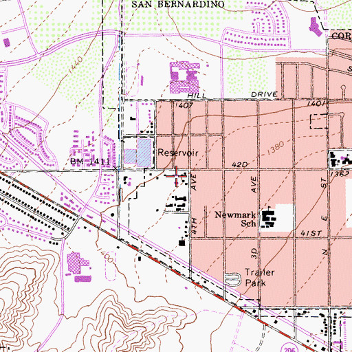 Topographic Map of Gateway Christian Fellowship Church, CA