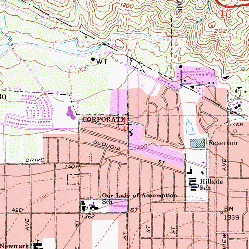 Topographic Map of Northpark Christian Academy, CA