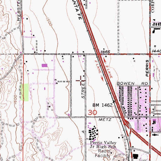 Topographic Map of Praise Fellowship Christian Academy, CA