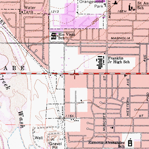 Topographic Map of Temple Learning Center, CA