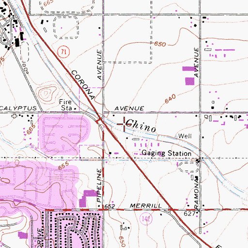 Topographic Map of Chapel Creek Christian School, CA