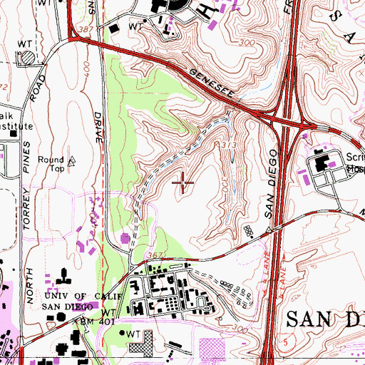 Topographic Map of Canyon Vista Administration Building, CA