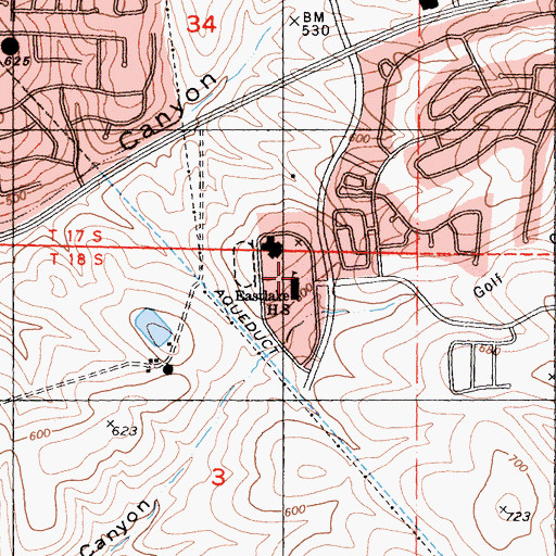 Topographic Map of Eastlake Branch-Eastlake High School Campus Branch Chula Vista City Library, CA