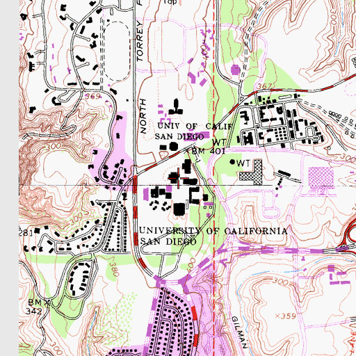 Topographic Map of Mayer Hall, CA