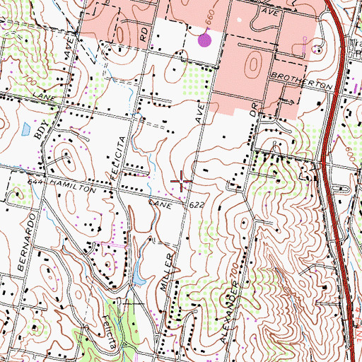 Topographic Map of Chalice Unitarian Universalist Congregation, CA