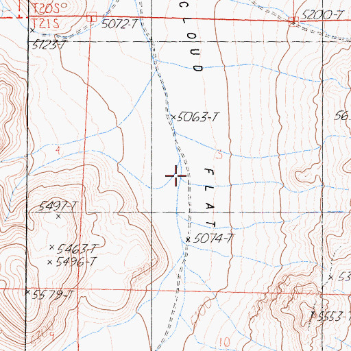 Topographic Map of McCloud Flat, CA