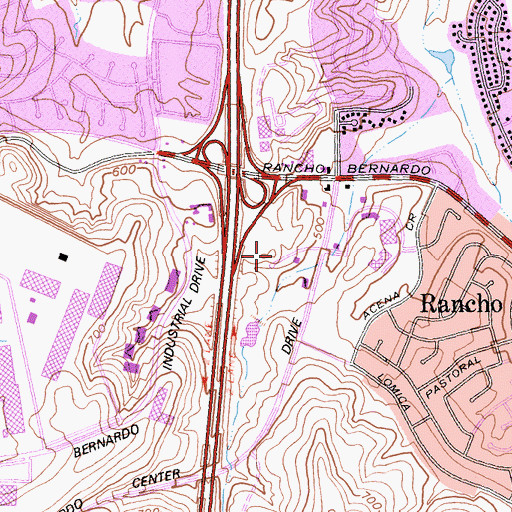 Topographic Map of The Church at Rancho Bernardo, CA