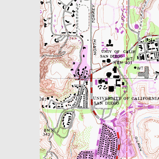 Topographic Map of University Lutheran Church, CA