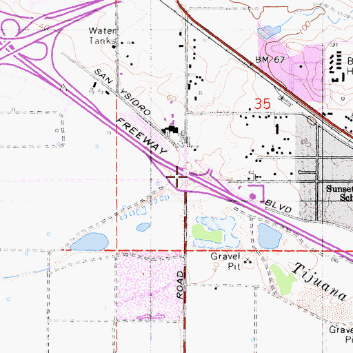Topographic Map of Interchange 2, CA