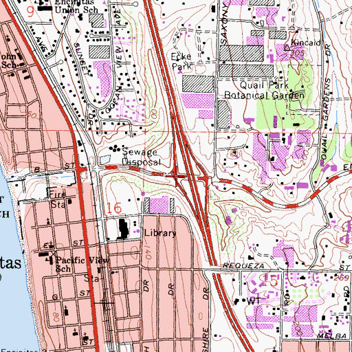 Topographic Map of Interchange 41B, CA