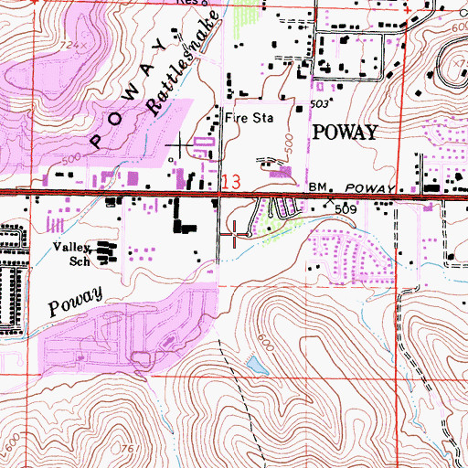 Topographic Map of Creekside Plaza Shopping Center, CA