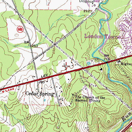 Topographic Map of Centreville Baptist Church, VA