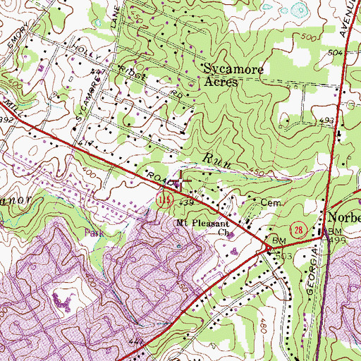 Topographic Map of Segeroh Presbyterian Church, MD