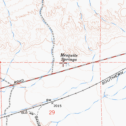 Topographic Map of Mesquite Springs, CA