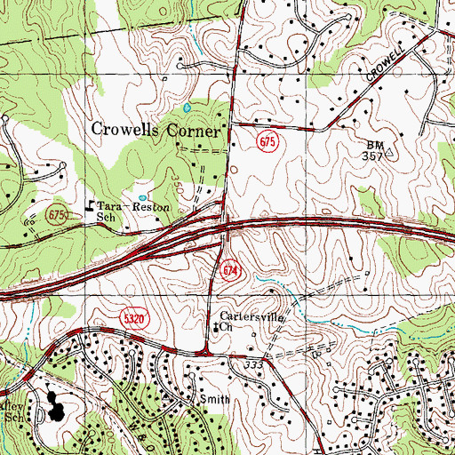 Topographic Map of Interchange 14, VA