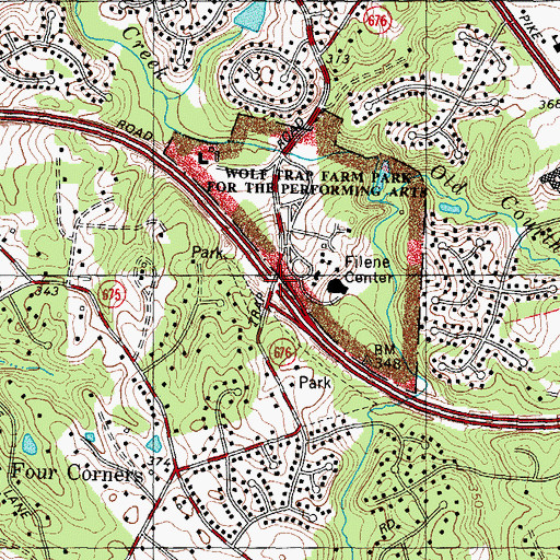 Topographic Map of Interchange 15, VA